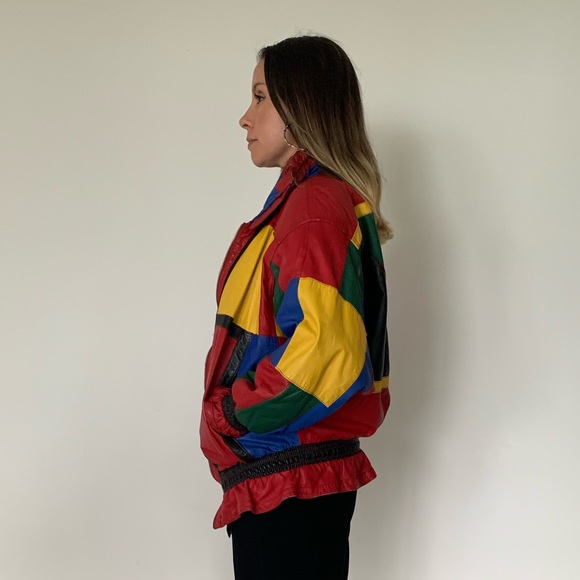 INSANE✨ Vintage Leather Patchwork Jacket - Picture 16 of 16